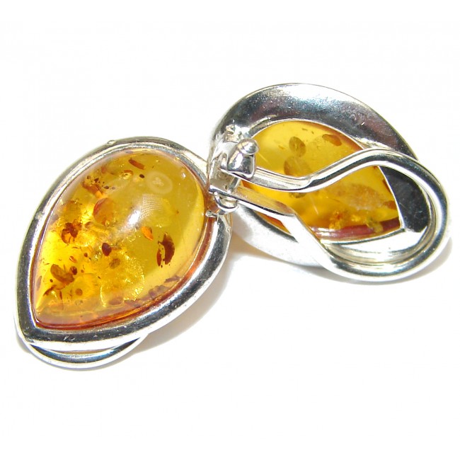 Authentic Baltic Amber .925 Sterling Silver handcrafted Earrings