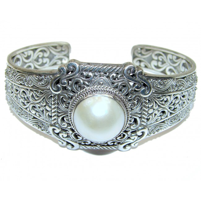 Big Dreamer Real Pearl .925 Sterling Silver handcrafted Statement Bracelet / Cuff