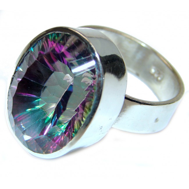 Exotic Magic Topaz .925 Sterling Silver handcrafted Ring s. 9 3/4