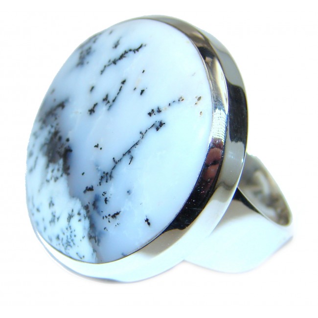 Top Quality Dendritic Agate .925 Sterling Silver hancrafted Ring s. 7