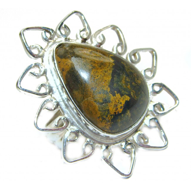 Picasso Jasper .925 Sterling Silver handcrafted ring s. 9