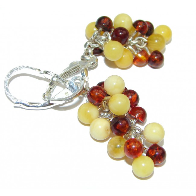 Juicy Grapes Authentic Baltic Amber .925 Sterling Silver handmade Earrings