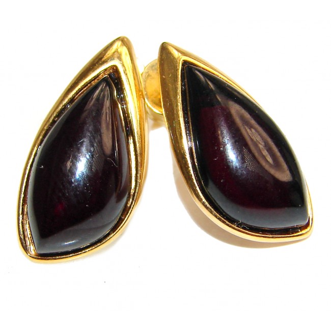 Elegant Authentic Amber 18K Gold over .925 Sterling Silver handmade earrings