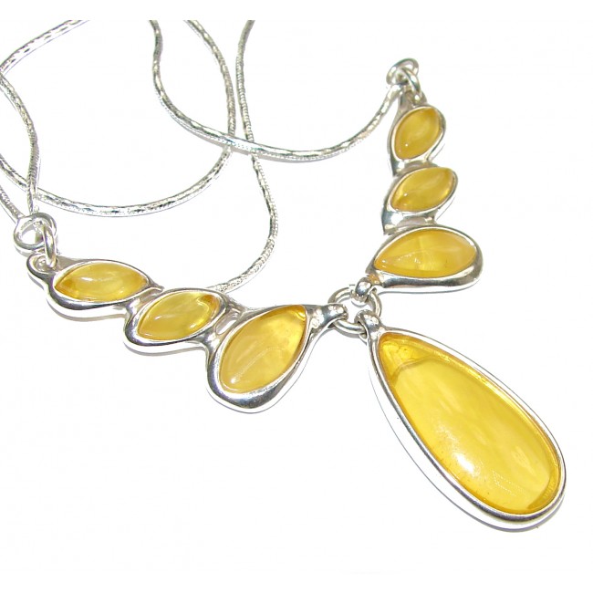 Natural Beauty Warm Butterscotch Baltic Amber .925 Sterling Silver handmade necklace