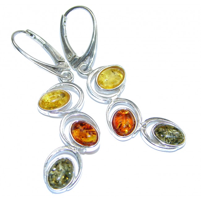 Authentic Baltic Amber .925 Sterling Silver handmade Earrings