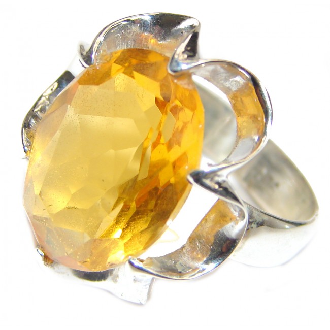 Best Quality Lemon Quartz .925 Sterling Silver handcrafted ring s. 7 1/4