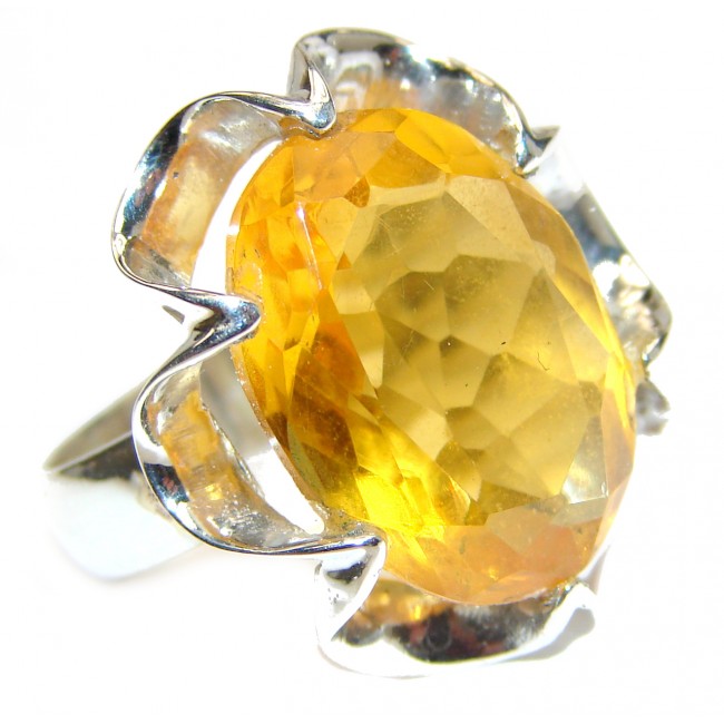 Best Quality Lemon Quartz .925 Sterling Silver handcrafted ring s. 7 1/4