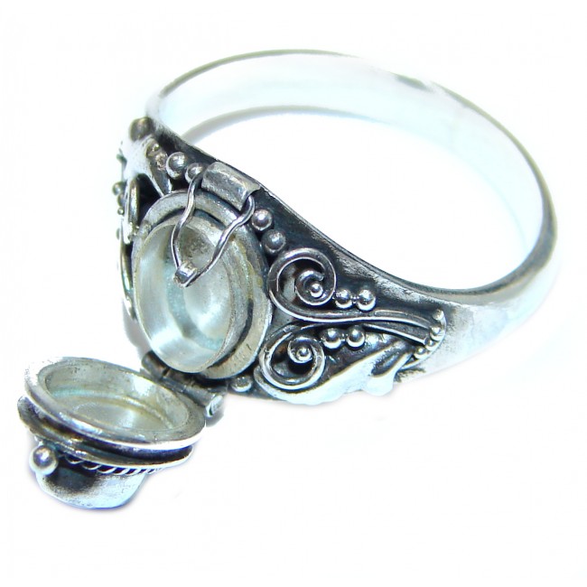 Onyx .925 Sterling Silver handmade Poison Ring size 8 3/4