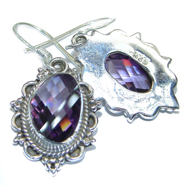 Purple Rainbow Topaz .925 Sterling Silver handmade earrings