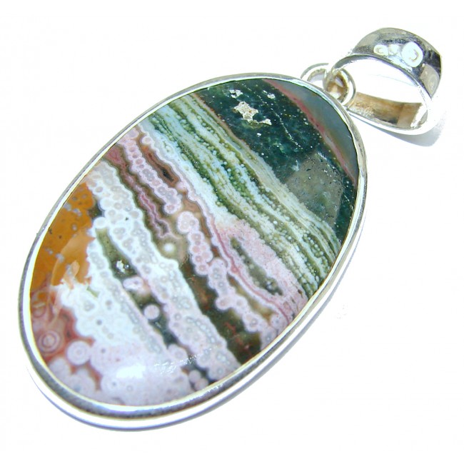 Incredible Ocean Jasper .925 Sterling Silver handmade pendant