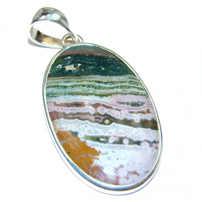 Incredible Ocean Jasper .925 Sterling Silver handmade pendant
