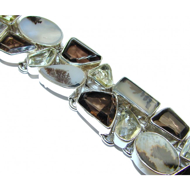 Gallery Piece Fabulous Scentic Agate .925 Sterling Silver handcrafted bracelet