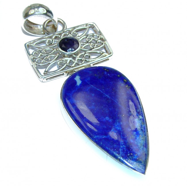 Natural Lapis Lazuli .925 Sterling Silver handcrafted Pendant
