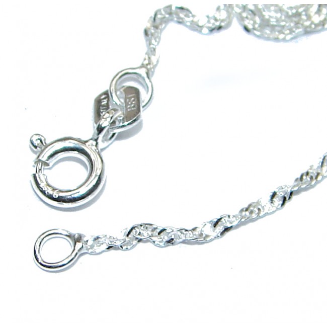 Singapore design Sterling Silver Chain 18'' long, 1 mm wide