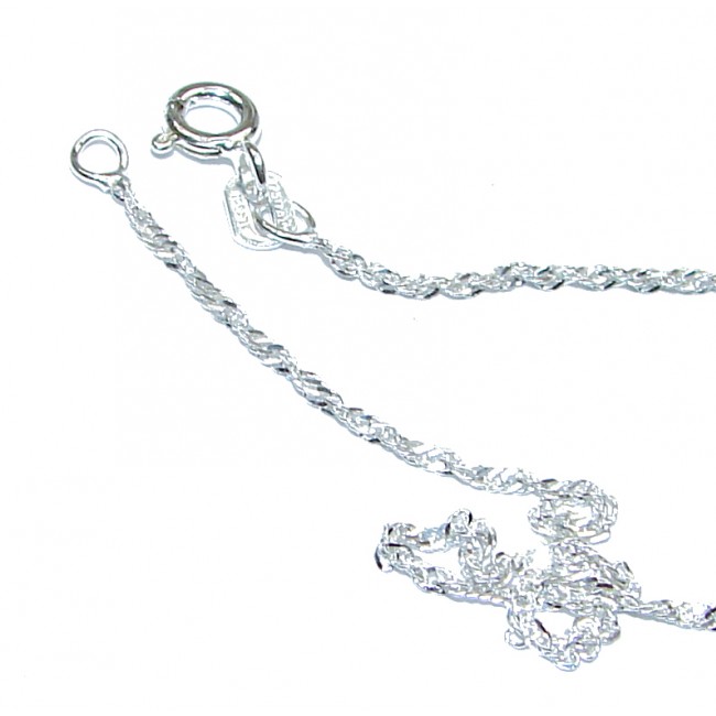 Singapore design Sterling Silver Chain 20'' long, 1 mm wide