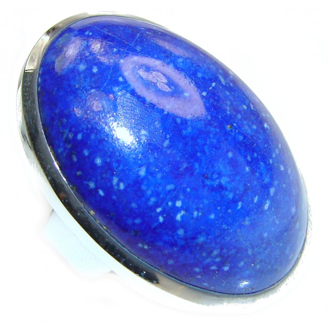 Large Natural Lapis Lazuli .925 Sterling Silver handcrafted ring size 7