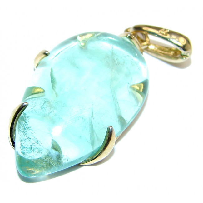 Authentic Apatite 18K Gold over .925 Sterling Silver handmade pendant