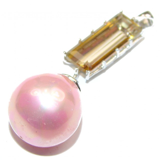 Prosperity and Fortune Pink Pearl .925 Sterling Silver Bali Handcrafted pendant