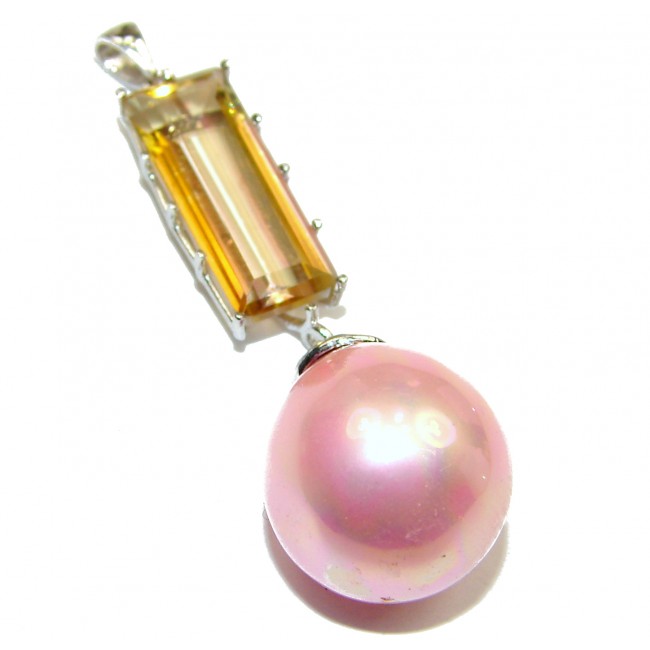 Prosperity and Fortune Pink Pearl .925 Sterling Silver Bali Handcrafted pendant