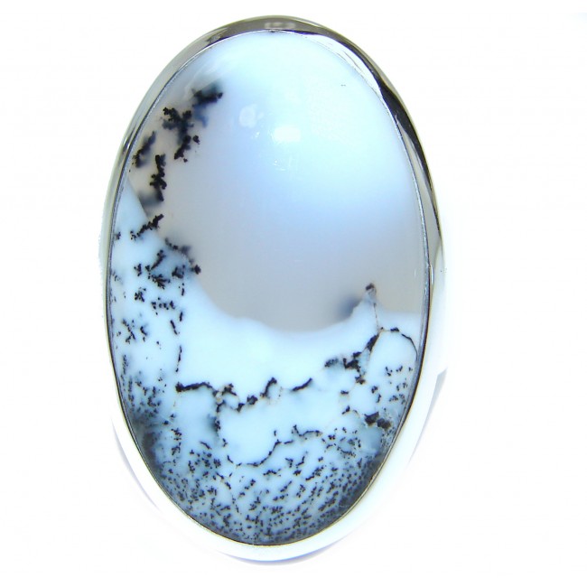 Top Quality Dendritic Agate .925 Sterling Silver hancrafted Ring s. 6