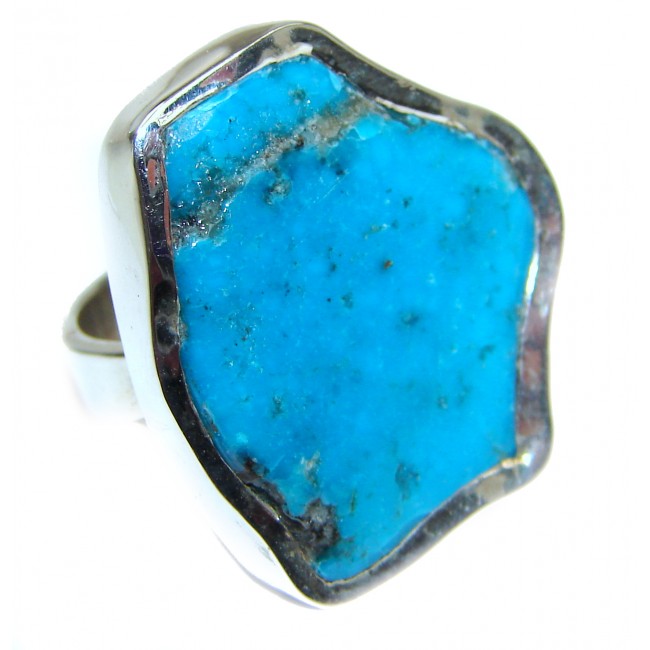 Authentic Turquoise .925 Sterling Silver ring; s. 5 3/4