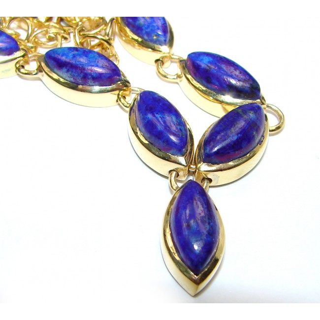 One in the world Huge Boho Style authentic Lapis Lazuli .925 Sterling Silver handmade necklace