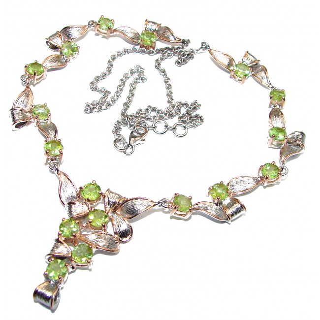 Masterpiece Peridot 18K Gold .925 Sterling Silver handcrafted necklace