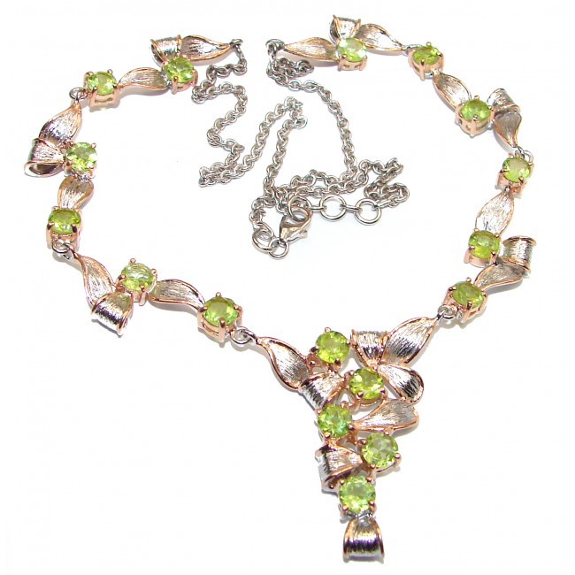 Masterpiece Peridot 18K Gold .925 Sterling Silver handcrafted necklace