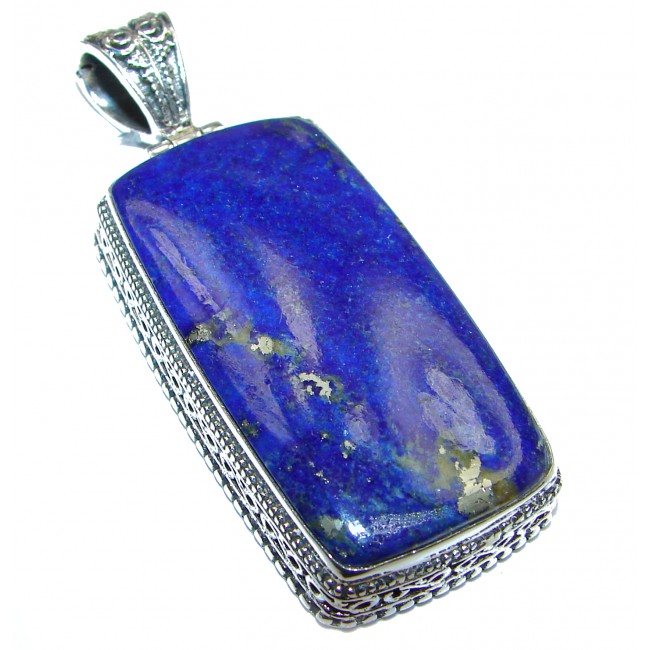 Huge Royal Blue Lapis Lazuli .925 Sterling Silver handcrafted Pendant