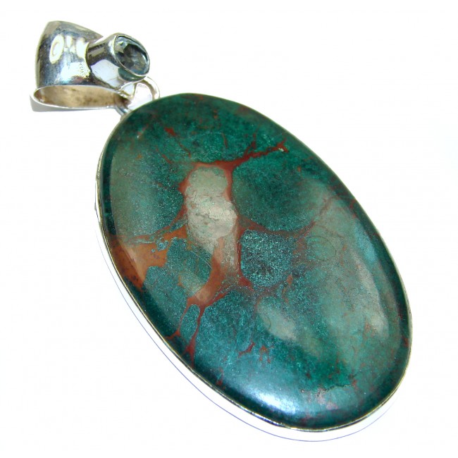 Exquisite Boulder Turquoise .925 Sterling Silver handmade Pendant