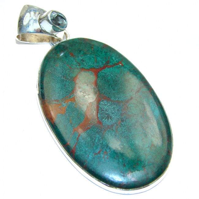 Exquisite Boulder Turquoise .925 Sterling Silver handmade Pendant