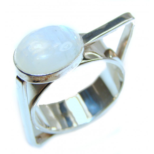 Fire Moonstone .925 Sterling Silver handmade Ring size 10