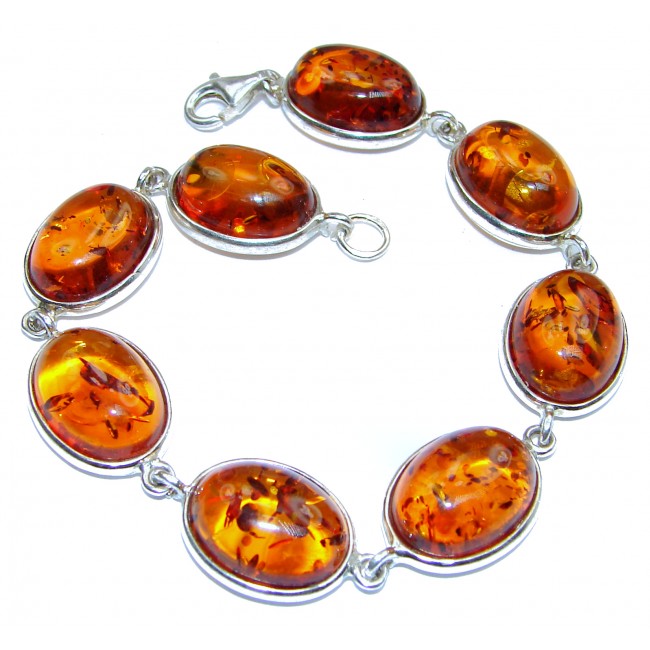 Beautiful authentic Baltic Amber .925 Sterling Silver handcrafted Bracelet