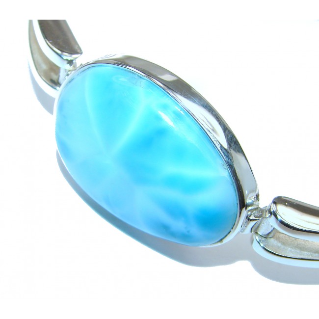 Large Beauty of Nature Blue Larimar .925 Sterling Silver handcrafted Bracelet