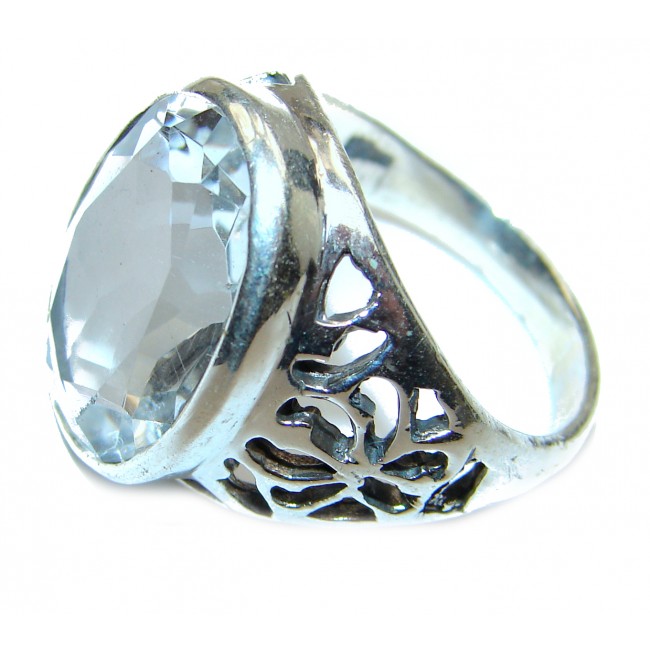 White Topaz .925 Sterling Silver handmade Ring s. 9