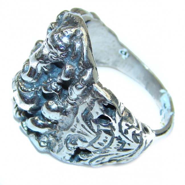 Ganesha The remover of obstacles .925 Sterling Silver handcrafted Ring s. 8 1/4