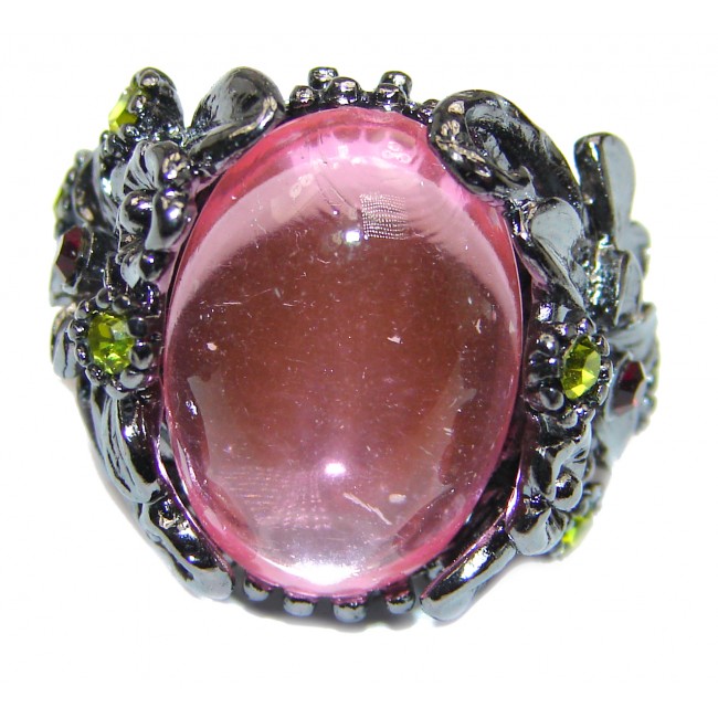Pink Topaz .925 Sterling Silver handmade Ring s. 6 1/4