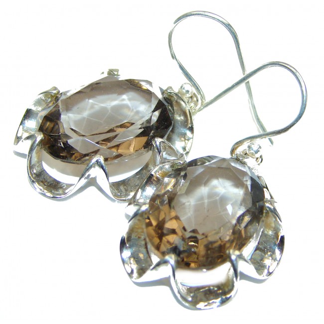 Gorgeous Smoky Quartz .925 Sterling Silver earrings