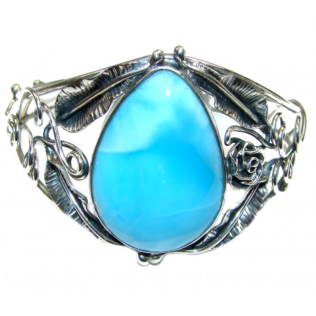 Vintage Beauty of Nature Blue Larimar .925 Sterling Silver handcrafted Bracelet