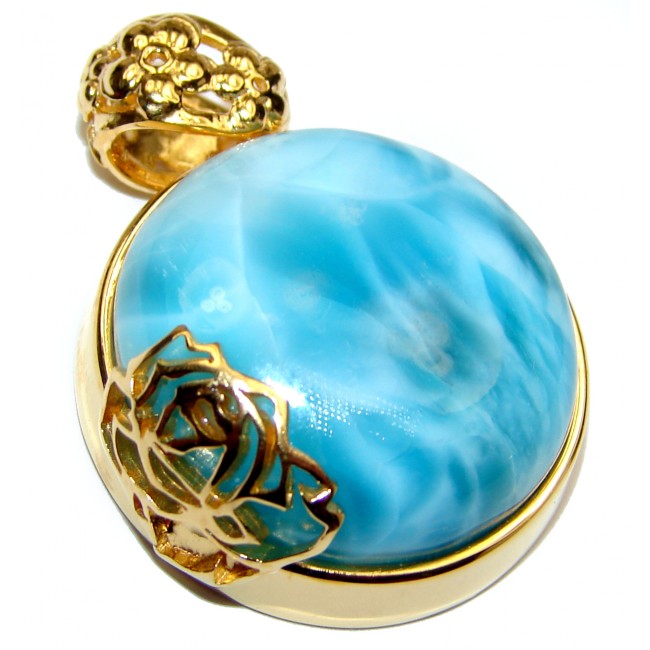 My piece of heaven Authentic Caribbean Larimar 18K Gold over .925 Sterling Silver handmade pendant