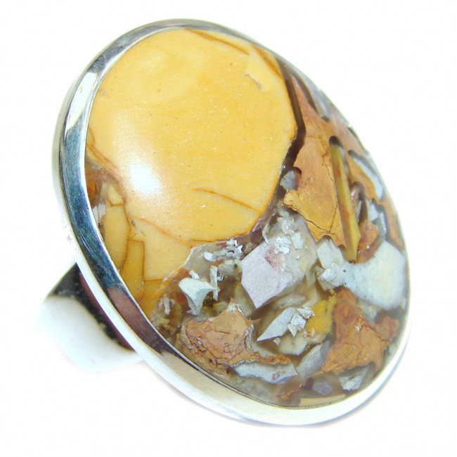 Exceptional quality Australian Bracciated Mookaite. 925 Sterling Silver Ring size 8 3/4