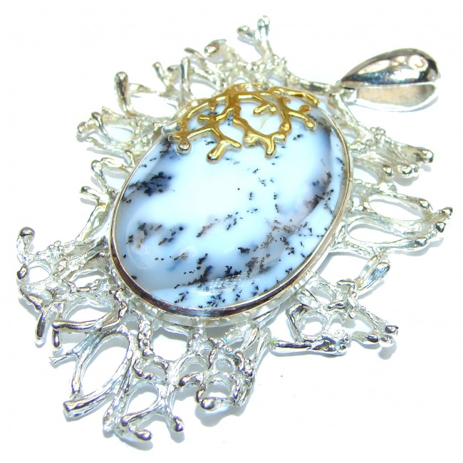 Perfect Storm Perfect quality HUGE Dendritic Agate .925 Sterling Silver handmade Pendant