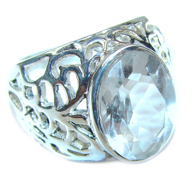 White Topaz .925 Sterling Silver handmade Ring s. 7 3/4