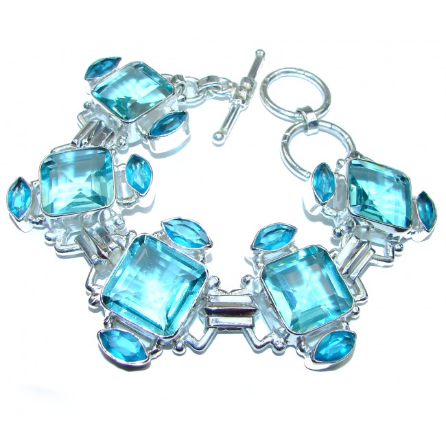 Posh Blue Quartz .925 Sterling Silver handmade Bracelet