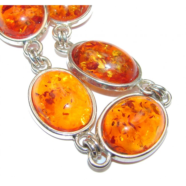 Beautiful authentic Baltic Amber .925 Sterling Silver handcrafted Bracelet