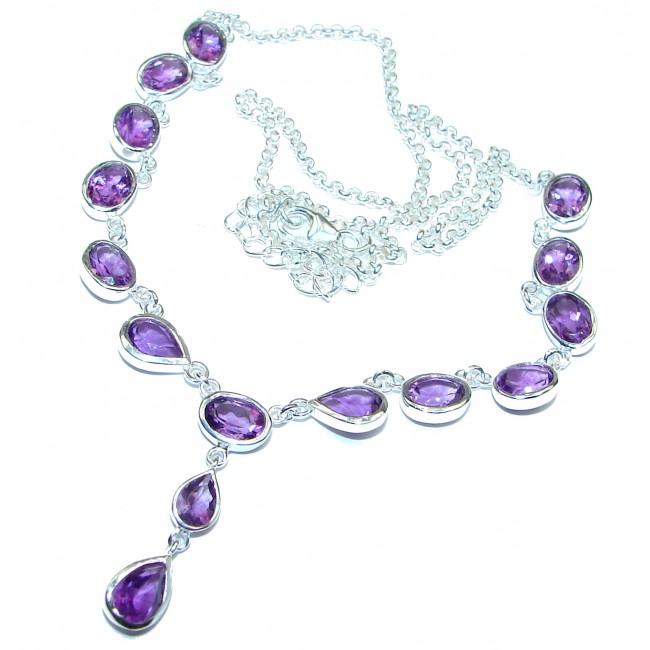 Sublime Authentic Amethyst .925 Sterling Silver Necklace