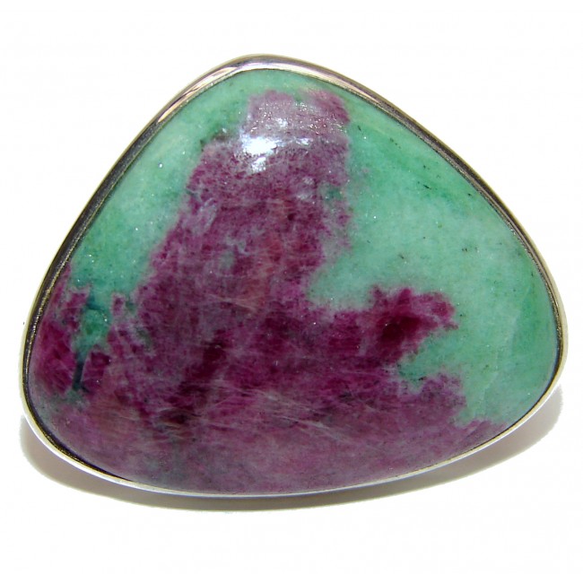 Ruby in Zoisite .925 Sterling Silver handmade Cocktail Ring s. 7 1/4