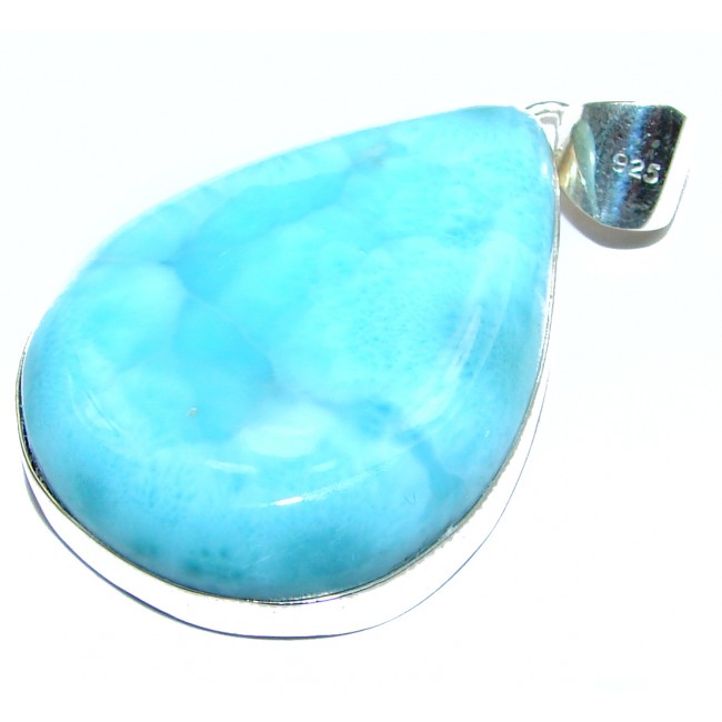 Authentic Caribbean great quality Larimar .925 Sterling Silver handmade pendant