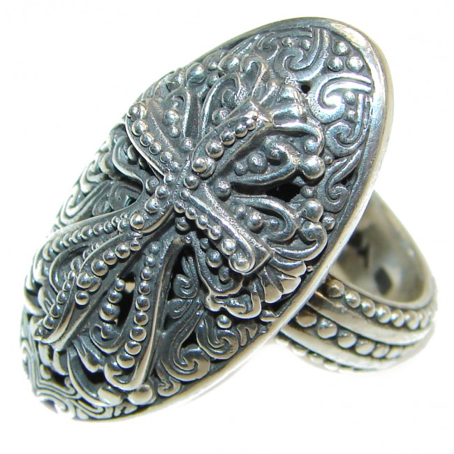 Holy Cross .925 Sterling Silver handcrafted Ring s. 7