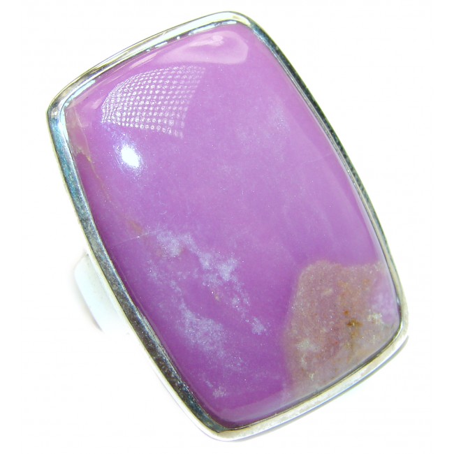 Large Nature Inspired Sugilite .925 Sterling Silver handmade Cocktail Ring s. 8 1/2